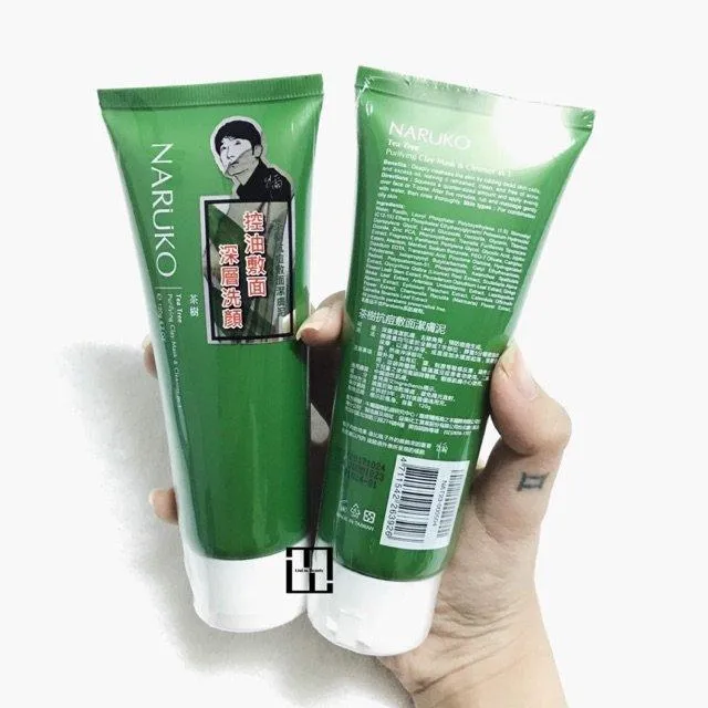 Bao bì Sữa rửa mặt đất sét tràm trà Naruko Tea Tree Purifying Clay Mask and Cleanser in 1 bản Đài (Nguồn: Internet)