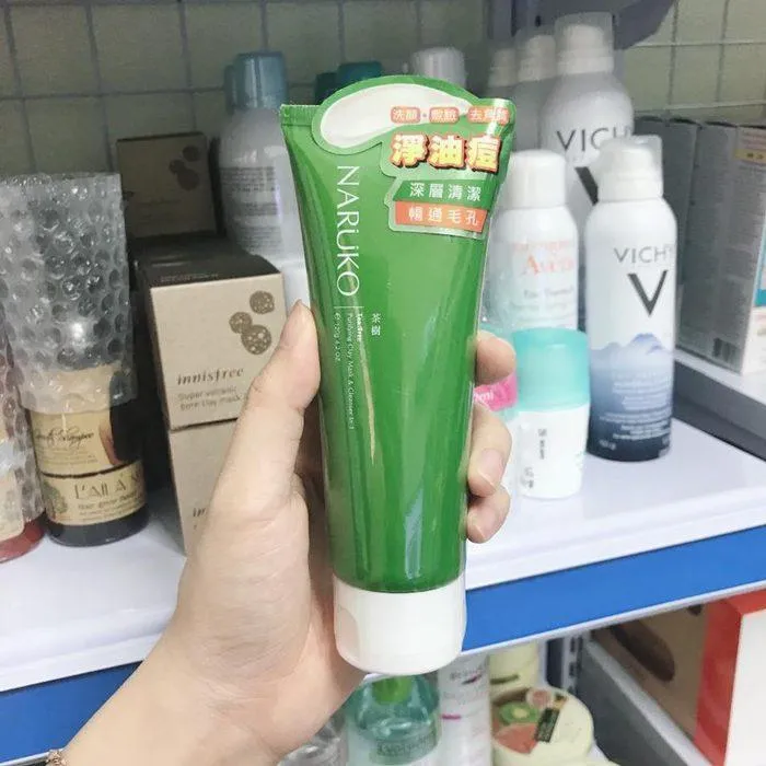 Bao bì Sữa rửa mặt đất sét tràm trà Naruko Tea Tree Purifying Clay Mask and Cleanser in 1 bản Trung (Nguồn: Internet)