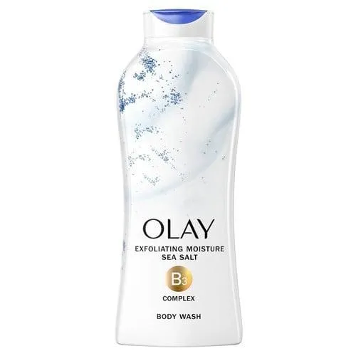 Sữa tắm Olay Exfoliating Moisture Sea Salt có chứa muối biển làm sạch da hiệu quả ( Nguồn: internet)