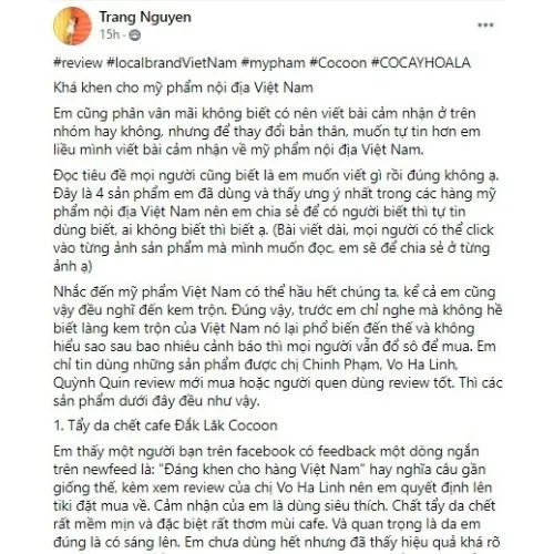 Review tẩy da chết cà phê Cocoon: thành phần thuần chay, dưỡng da mềm mịn và sáng khỏe bơ ca cao cà phê cà phê Dak Lak công dụng dưỡng ẩm da body dưỡng da dưỡng trắng da body mỹ phẩm cocoon mỹ phẩm thuần chay sản phẩm tẩy da chết tẩy da chết body tẩy da chết cà phê tẩy da chết cà phê cocoon tẩy da chết tại nhà thiết kế thương hiệu