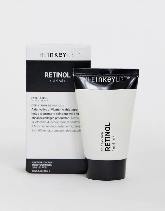 The INKEY List Retinol Serum có bao bì đơn giản nhưng sang trọng với tông màu chủ đạo đen trắng (Ảnh Internet)