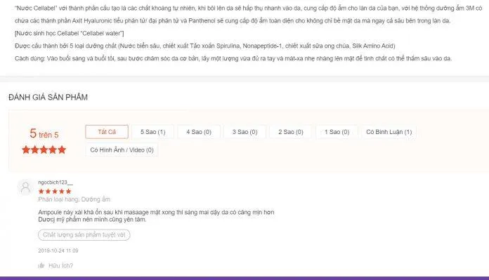 Đánh giá của khách hàng về sản phẩm trên trang Shopee (ảnh: Blogphunu.edu.vn).