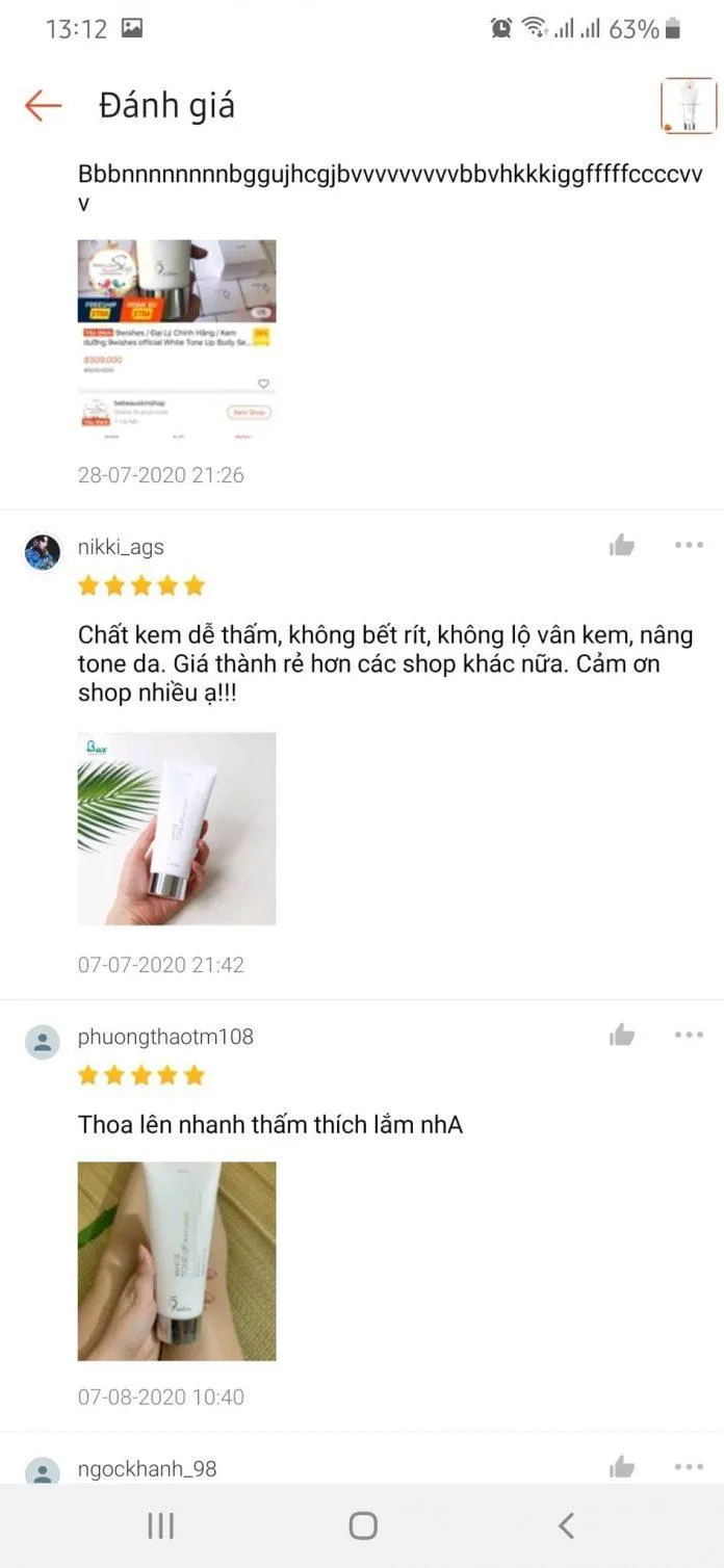 Đánh giá của khách hàng trên Shopee về công dụng sản phẩm (Ảnh: Blogphunu.edu.vn).