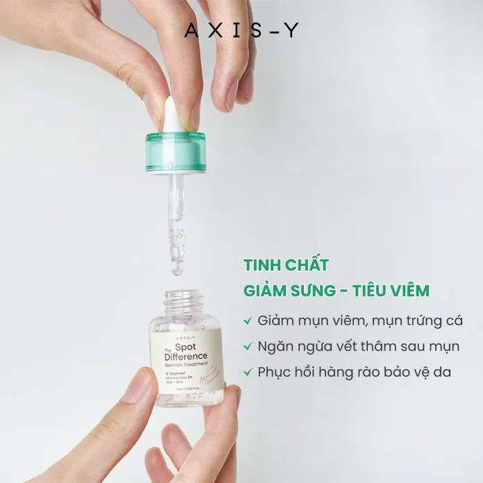 Tinh chất AXIS - Y Spot Difference Blemish Treatment có khả năng kháng viêm nhanh chóng sau 24 giờ, giảm sưng viêm và phục hồi da (nguồn: internet)