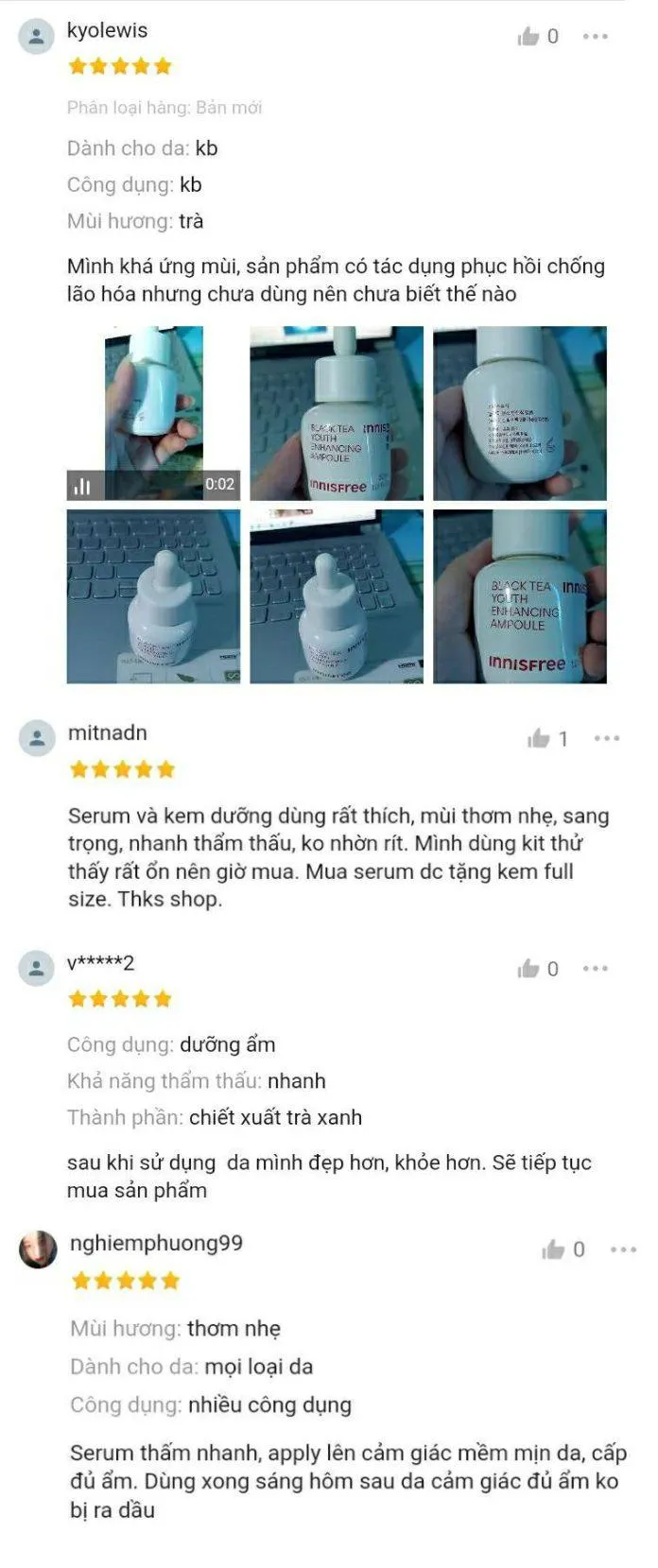 Đánh giá của khách hàng trên Shopee