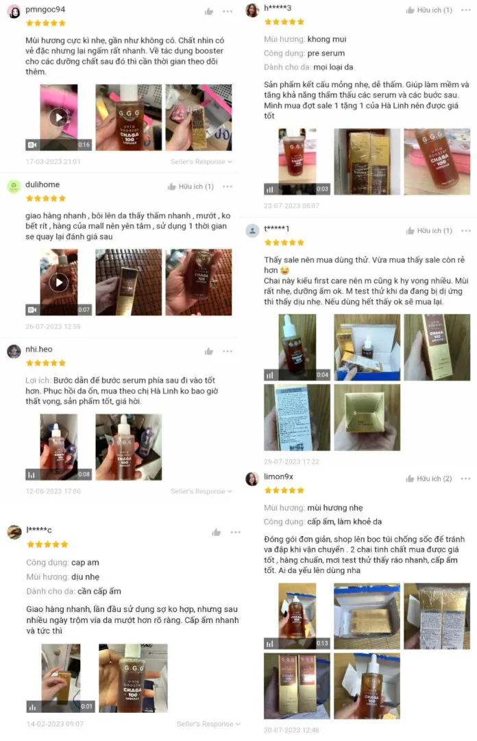 Đánh giá của khách hàng trên Shopee