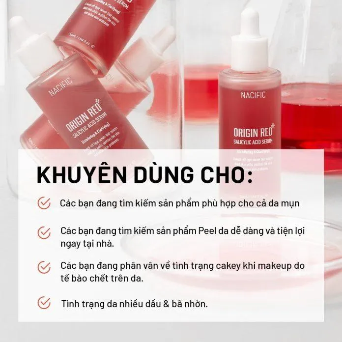 Origin Red Salicylic Acid Serum ở dạng rửa trôi giúp loại bỏ tế bào da chết và bã nhờn (Ảnh: internet)