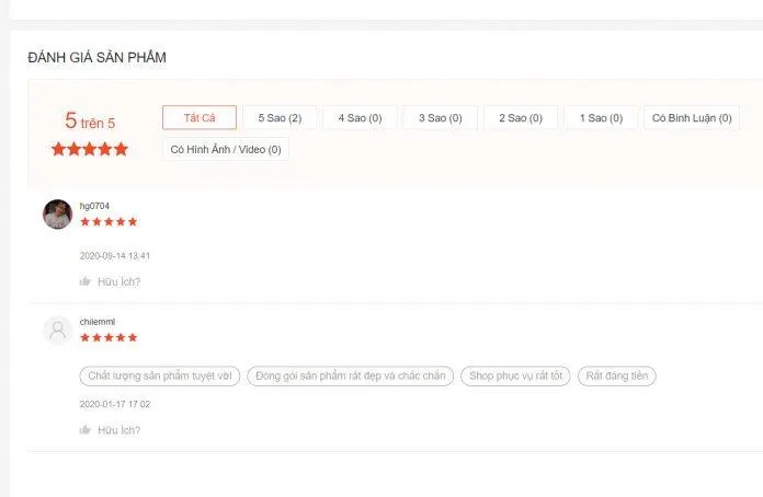 Đánh giá về sản phẩm trên trang Shopee (ảnh: Blogphunu.edu.vn).