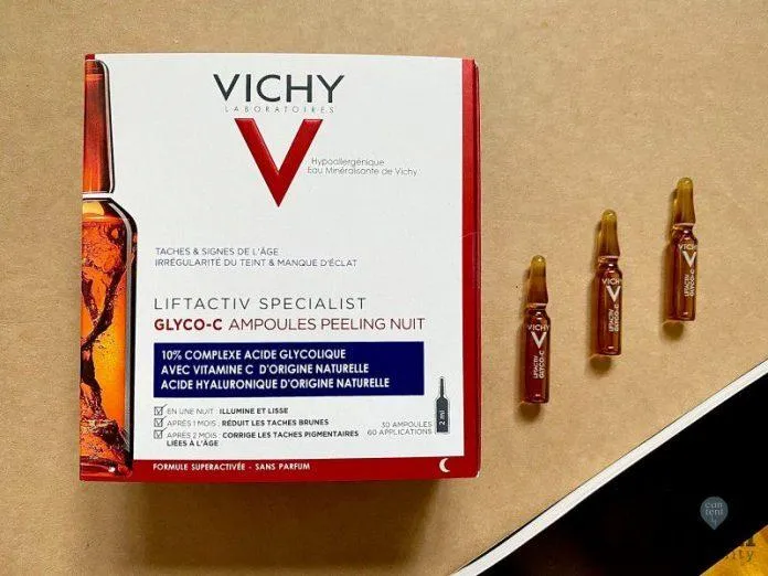 Review VICHY Liftactiv Specialist Glyco-C Night Peel Ampoules: Giup da mịn màng, căng bóng, mờ thâm chỉ sau 4 tuần sử dụng