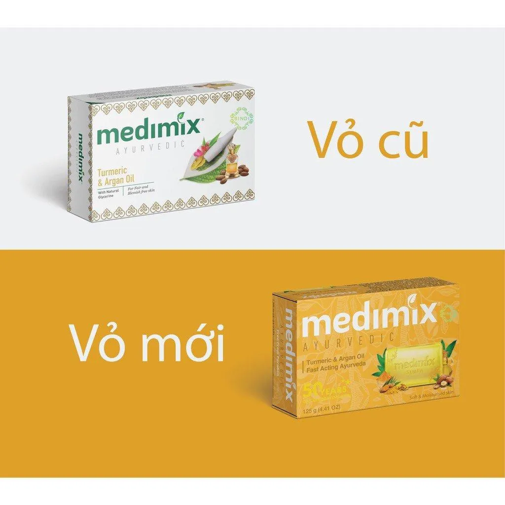 Xà phòng Medimix Nghệ & Dầu Argan trị thâm hiệu quả. (Nguồn: Internet)