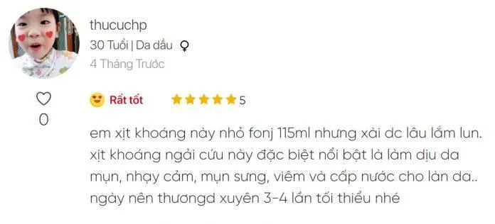 Review của người dùng về xịt khoáng ngải cứu Fraijour. (Ảnh: Blogphunu.edu.vn)