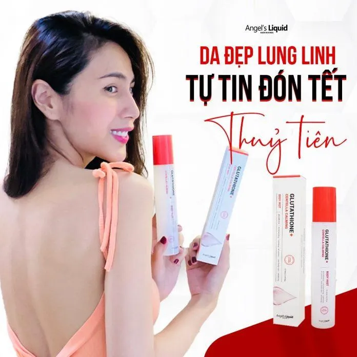 Review xịt trị mụn lưng Angels Liquid Glutathione Plus Centella Calming Body Mist: trị mụn cơ thể, giảm thâm chỉ trong 1 tuần Angel Liquid Angel Liquid Glutathione Plus Centella Calming Body Mist bạc hà BHA Body mist cơ thể công dụng Giảm thâm Glutathione mờ thâm mụn mụn lưng Niacinamide rau má sản phẩm thành phần thiết kế thông tin thương hiệu trị mụn trị mụn lưng xịt trị mụn lưng Angel s Liquid