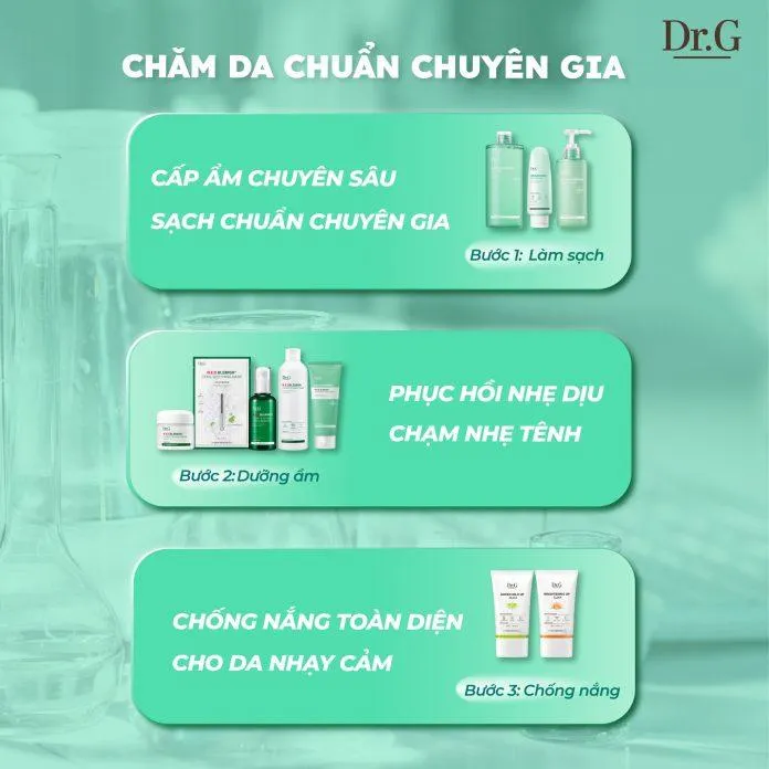 Dr.G được mệnh danh là thương hiệu chăm sóc da khoa học với các bước skincare chuẩn chỉnh nhất (nguồn: internet)