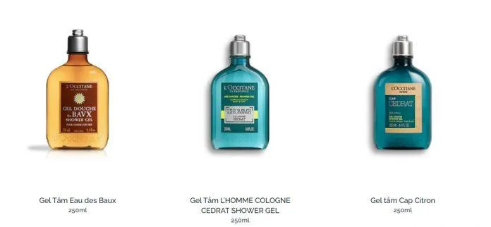 Dầu tắm Loccitane dành cho nam. (Nguồn: Blogphunu.edu.vn)