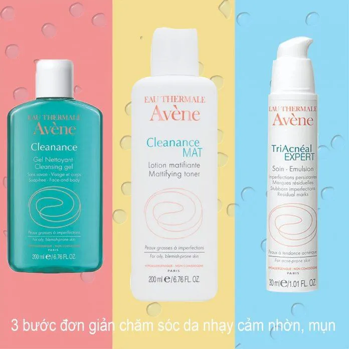 Bộ sản phẩm Avène Cleanance 3 món vừa nhẹ dịu mà hiệu quả vẫn cao (Nguồn: Internet)