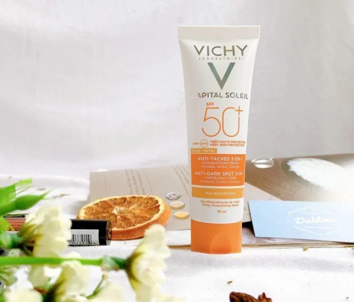 Kem chống nắng giảm nám, trị thâm Vichy Ideal Soleil Anti – Dark Spots 3 in 1 (Ảnh: Internet).