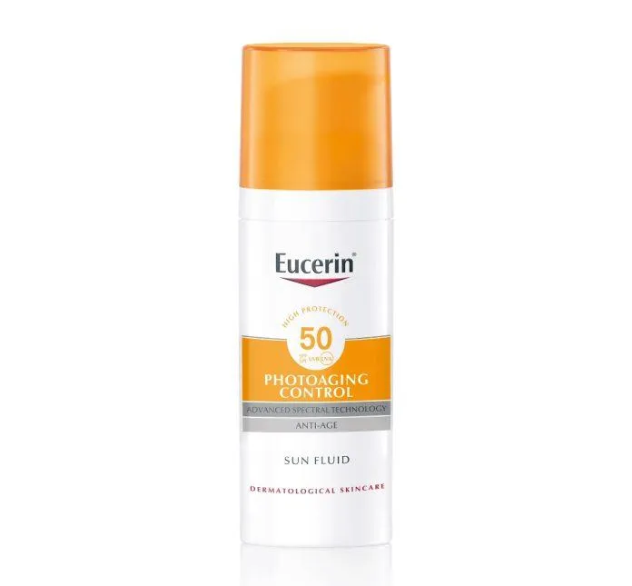 Kem chống nắng chống ánh sáng xanh cho da khô Eucerin Sun Fluid Photoaging Control (Ảnh: Internet).