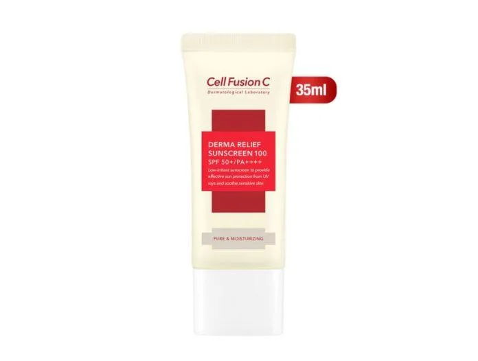 Kem chống nắng chống ánh sáng xanh cho da nhạy cảm Cell Fusion C Derma Relief Sunscreen 100 (Ảnh: Internet).