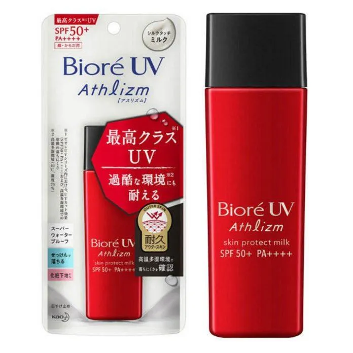 Sữa Bioré UV Athlizm Skin Protect Milk SPF 50+ PA++++ bảo vệ da đến từng kẽ hở vi mô nhất dưới ánh nắng mặt trời (ảnh: internet).