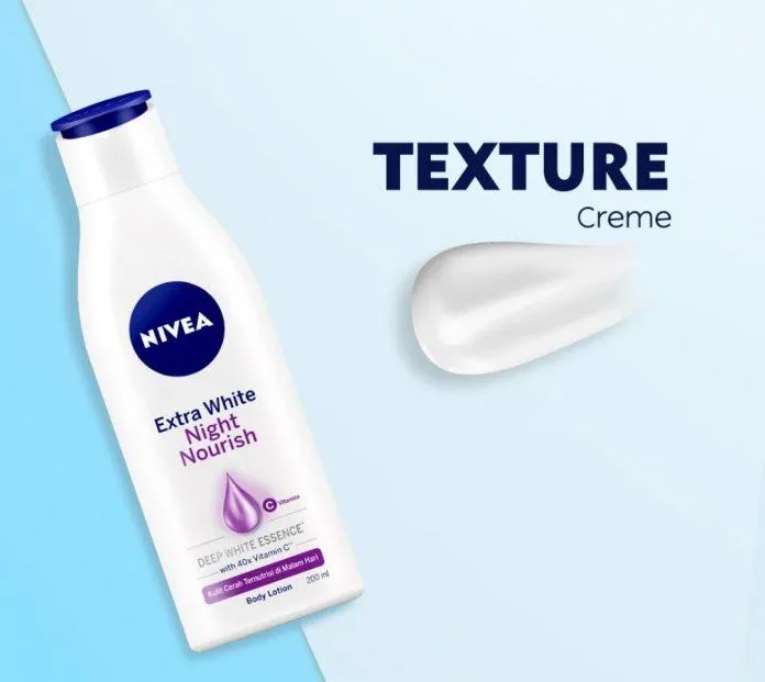 Kem dưỡng sau tẩy lông Nivea Extra White Night Nourish Body Lotion (Ảnh: Internet).