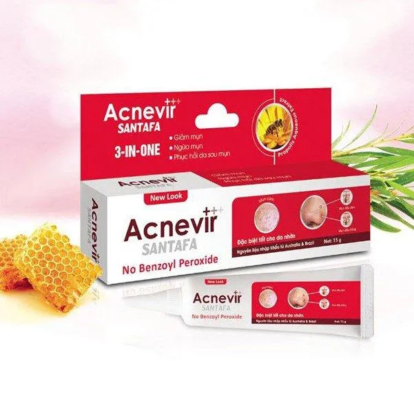 Acnevir Santafa có khả năng cấp ẩm đồng thời đánh bay mụn đậu đen (Nguồn: Internet)