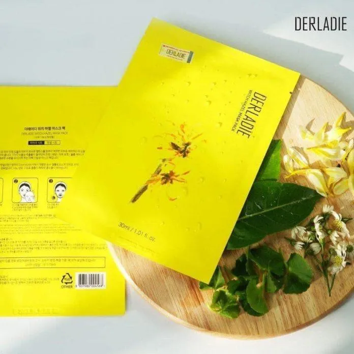 Mặt nạ trị mụn Derladie Witch Hazel Mask Pack có tác dụng trị mụn và dưỡng sáng hiệu quả ( Nguồn: internet)