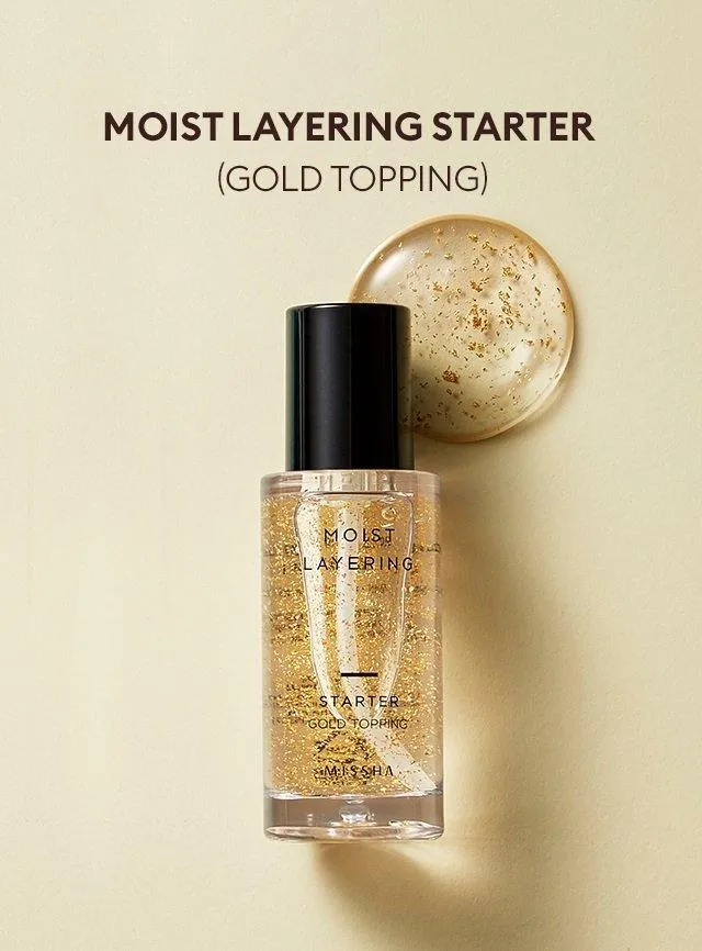 Kem lót dưỡng ẩm Missha Moist Layering Starter Gold Topping. (ảnh: internet)