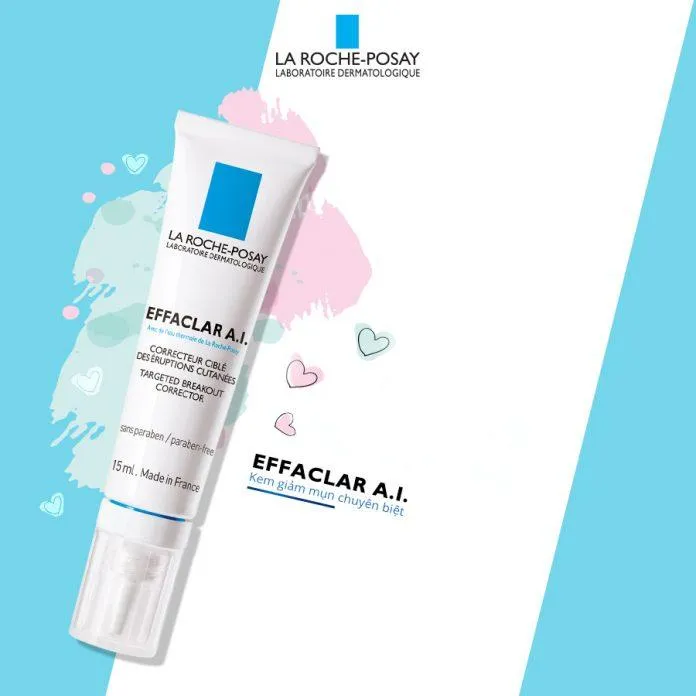 La Roche Posay Effaclar A.I đặc trị mụn, giúp các nốt mụn xẹp nhanh chóng. (nguồn: Internet)