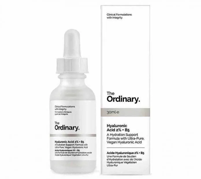 Tinh chất The Ordinary Hyaluronic Acid 2% + B5 Serum có bao bì thiết kế đơn giản ( Nguồn: internet)