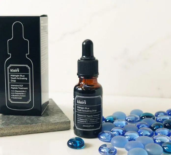 Serum giảm thâm, trị mụn Klairs Midnight Blue Youth Activating Drop (Ảnh: Internet).