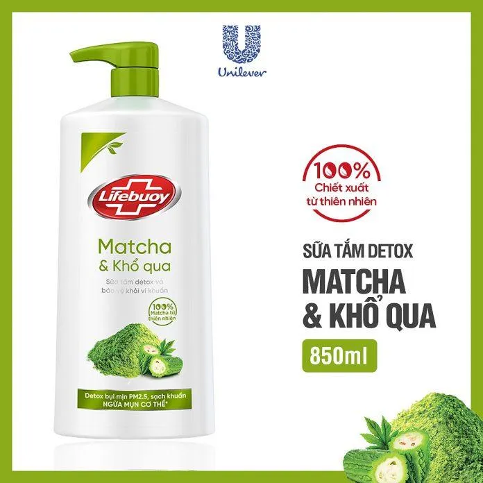 Sữa tắm detox da Lifebuoy Matcha khổ qua (Ảnh: Internet)