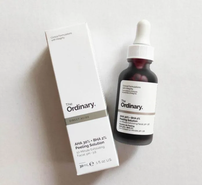 Peel da hoá học The Ordinary AHA 30% + BHA 2% Peeling Solution (Ảnh: Internet).