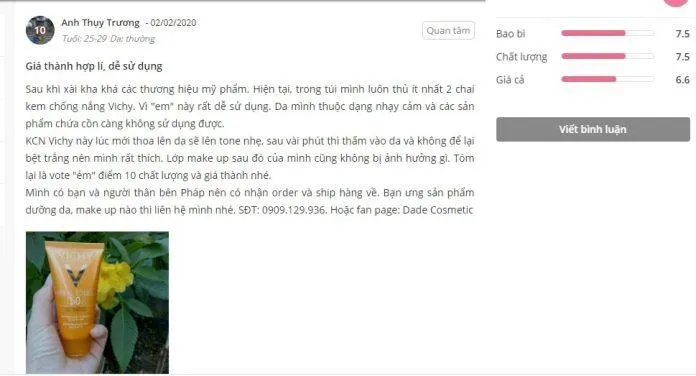 Thẩm thấu nhanh qua da và không gây bết dính, vệt trắng, đến người đọc này còn phải thủ sẵn 2 lọ kem chống nắng Vichy cơ mà. (Ảnh: Blogphunu.edu.vn)