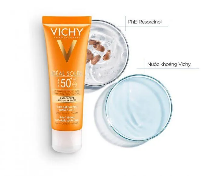 Một dòng kem chống nắng khác đến từ nhà Vichy, kết hợp màng lọc độc quyền mang lại công dụng 3 in 1: chống nắng, giảm thâm, ngăn sạm. (Ảnh: Internet)