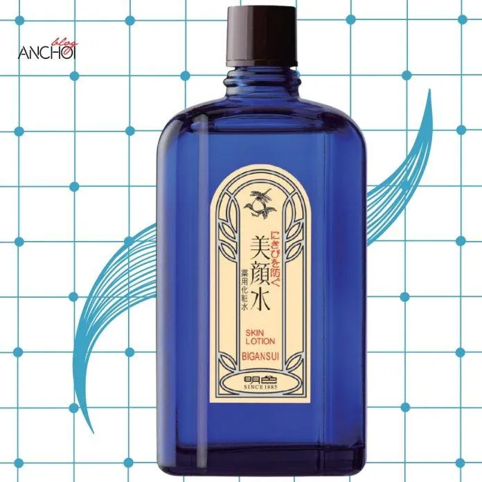 Nước hoa hồng Meishoku Bigansui Medicated Skin Lotion có tone màu xanh đậm thu hút ( Nguồn: Blogphunu.edu.vn)