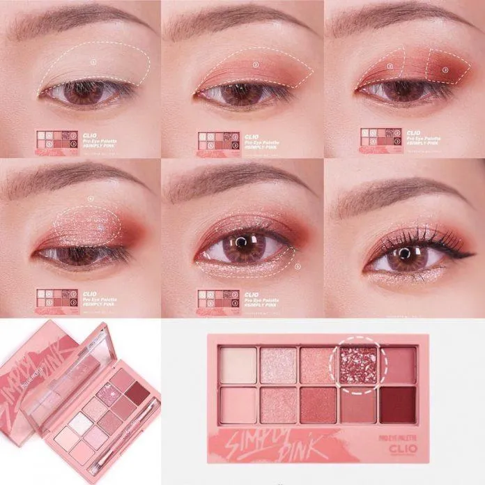 Review màu bảng phấn mắt CLIO Pro Eye Palette - Màu Simply pink. (nguồn: internet)