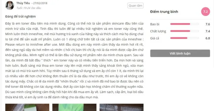 Đánh giá của khách hàng tại Sheis 