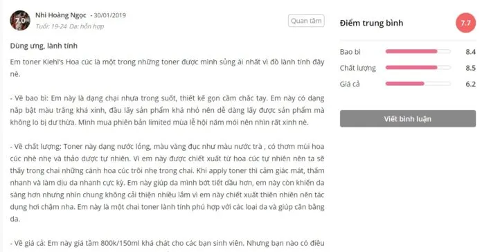 Đánh giá của khách hàng tại Sheis 