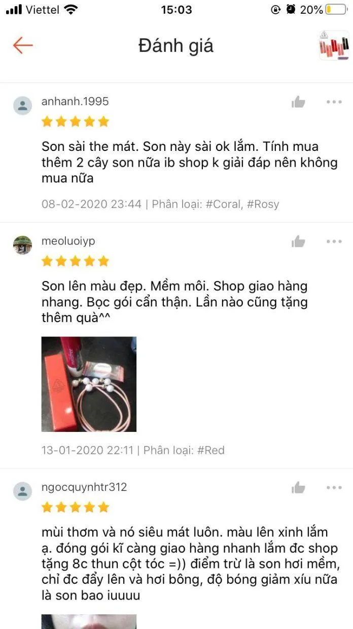 Đánh giá thực tế của khách hàng Shopee (Nguồn: Blogphunu.edu.vn)