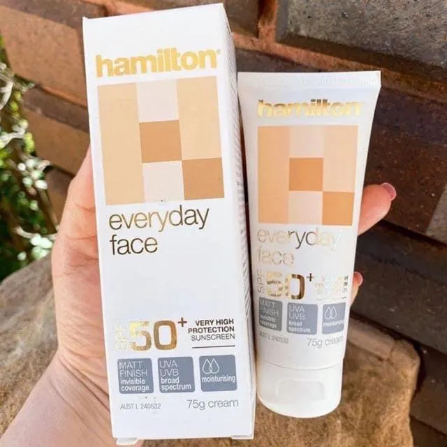 Kem chống nắng hóa học Hamilton Everyday Face Cream có tác dụng chống nắng, bảo vệ da và dưỡng ẩm từ sâu bên trong (Nguồn: Internet)