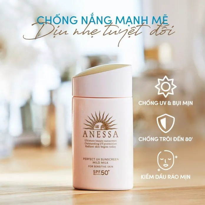 Kem Chống Nắng Anessa Perfect UV Sunscreen Mild Milk Spf 50+ Pa++++