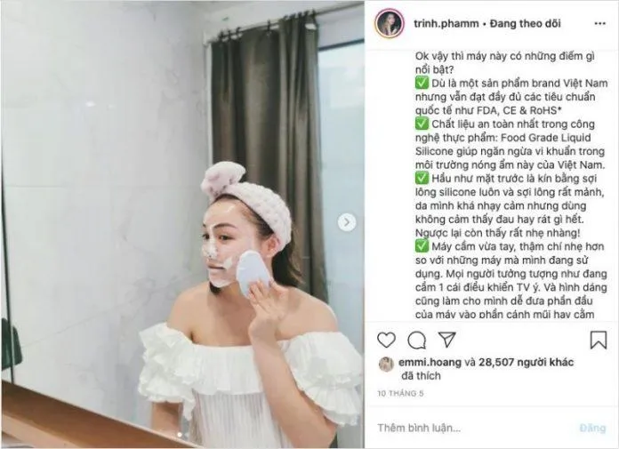 Review máy rửa mặt của Beauty Blogger Trịnh Phạm. (Nguồn: Blogphunu.edu.vn)