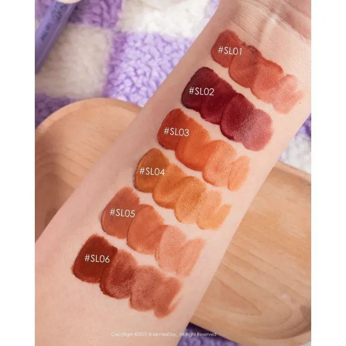 Bảng màu son của Son Kem Lì Merzy Soft Touch Lip Tint. (Nguồn: Internet)