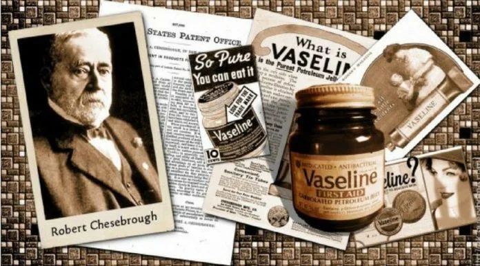 Robert Chesebrough và lọ Vaseline "đời đầu" (ảnh: internet)